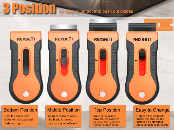 REXBETI Razor Blade Scraper Tool, Paint, Windows, Glass Stovetop Scraper