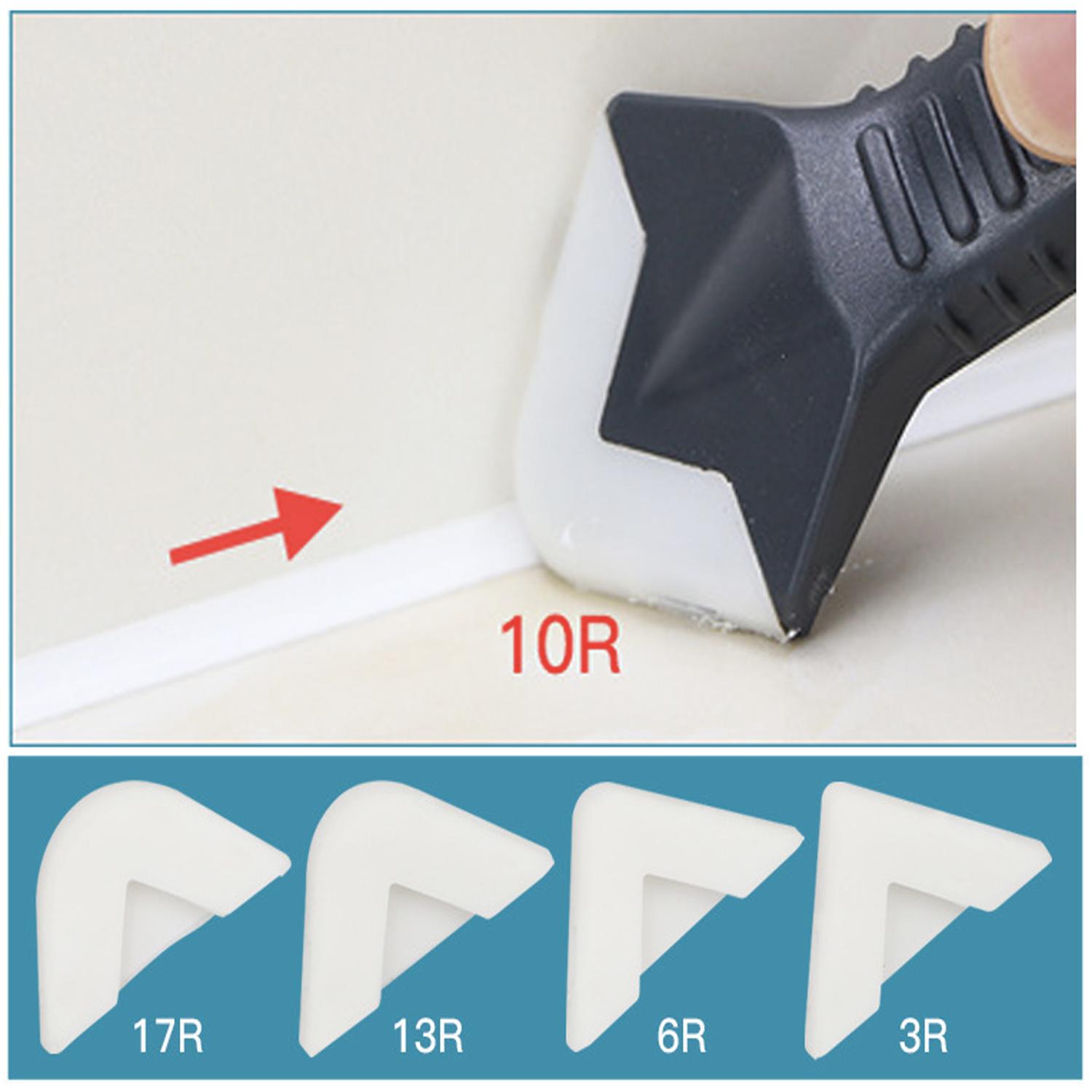 3 in 1 Silicone Caulking Tools（Stainless Steelhead）, Sealant Finishing Tool Grout Scraper, Reuse and Replace 5 Silicone Pads, Great Tools for Kitchen Bathroom Window, Sink Joint