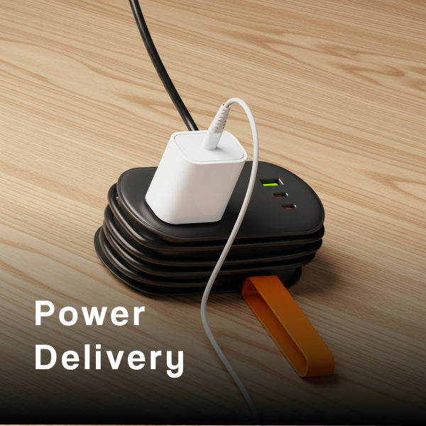 Ambrane Foldable Extension Board, 2 Type C & USB, Perfect for Office, Kitchen, Travels, Charge 4 Devices, Compact Size, AC Socket 2500W, 20W Fast Type C Charging, 1.5m Long Cable (Smartstrip 3 Black)