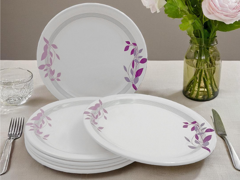 Superware | Pure Melamine | Buffet Plate Set – ForgetMeNot 12.5” (6 nos.) | Stain Free, Glazed Finish