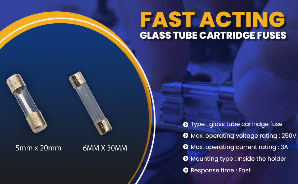 Electronic Spices 10a 250v 5mm X 20mm Fast Acting Glass Tube Cartridge Fuse Pack of 20pcs