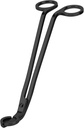 CHEFBEE Candle Wick Trimmer, Polished Stainless Steel Wick Clipper Cutter, Scissors, Reaches Deep Into Candles to Cut Spent Cord, Allow Cleaner Burn and Prevent Soot Buildup (Black)