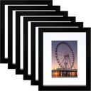 BESCRCL 8x10 Picture Frame Black Set of 6, Display Pictures 5x7 with Mat or 8x10 Without Mat for Wall Mounting or TableTop