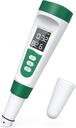 Salt Tester for Saltwater Pool & pH Meter,5 in 1 Digital Water Tester for Salinity,Temp,EC,TDS Meter for Pool Salt Tester,Hot Tubs & Spas,Hydroponics,Aquarium,Accurate & Reliable,Green