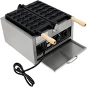 Commercial Electric Fish-shaped Waffle Maker, 12 Mold 1800W Taiyaki Fish Nonstick Waffle Machine with Time and Temperature Control for Homes Restaurants Bakeries