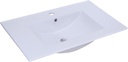 SouNor Ceramic 30" Big Bathroom Durable Vanity Sink drop-in Self-Rimming Rectangular Basin for Bathroom Kitchen with Overflow Drain,White.