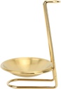 Soup Spoon Rest Stand, Stylish Design Versatile Vertical Soup Ladle Holder for Hot Pot (Golden with 1 Plate)