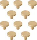 10 Pack Drawer Knob Aluminum Alloy Gold Cupboard Door Knobs Single Hole Dresser Knobs with Screws Cabinet Knobs Round Drawer Pulls