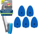 Scotch-Brite Advanced Soap Control Non-Scratch Dishwand Kit, 1 Dish Wand & 5 Sponge Refills, Prevents Soap from Leaking, Leak-Free Guarantee, Best for Nonstick Pots and Pans, Glass, Tubs, & Showers