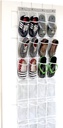 Simple Houseware 24 Pockets - Crystal Clear Over The Door Hanging Shoe Organizer, Gray (64'' x 19'')