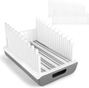 Bread Slicer Guide for Homemade Bread with 304 Stainless Steel Sheet and Storage Tray、3-Slice Thickness，Adjustable Width for Cake、Bagels、Toast.