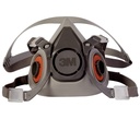 3M Half Facepiece Reusable Respirator 6200, NIOSH, Four-Point Harness, Comfortable Fit, Dual Airline Supplied Air Compatible, Bayonet Connections, Painting, Sanding, Cleaning, Medium