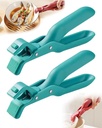 2 PCS Hot Plate Gripper Tongs, Multi Angle Hot Plate Gripper, Anti-Scald Bowl Holder Clips, Silicone Non-Slip Heat Insulation Anti-Scald Clamp, Air Fryer Pans Grippers for Dish Bowls Pots (Green-2PCS)