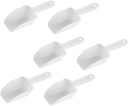 Cabilock 6Pcs Ice Scoop Set Flat Bottom and Grid Handle Ice Scooper for Kitchen Plastic for Makers and Multi-Purpose Use