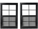 Vinyl Shed Window 18x27 J Lap - Vertical Slider with Built-in Bug Screen (Black (2))