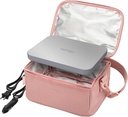 Bentgo Heat - Electric Lunch Bag & Food Warmer for Reheating Meals in Car, at Work & More - Heated Lunch Box Warmer for Adults, Students & Shift Workers, 12V/24V Auto & 120V Wall Cords (Blush)
