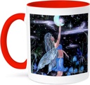3dRose Bramble Ice Witch 15oz Two-Tone Red Mug
