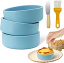 Blue Silicone Air Fryer Egg Mold 3 Pack - Reusable Egg Bite Maker for Air Fryer, Oven & Microwave, BPA Free, Dishwasher Safe, Non-Stick Breakfast Accessories, Individual Microwave Egg Cooker