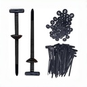 Universal Automotive Nylon Zip Ties & Heavy Duty Fastener Clips - Snap-Fit Retainer Rivets for Car Trim, Panels, Bumpers, Fender Liner, Door Panel & Automotive Fastening (50, Black)