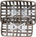 CWI Rectangle Tobacco Basket with Metal Straps - Small and Large Hanging Basket for Wall Storage and Decorations - 2 - Graywash