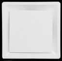 HVAC Premium T-Bar Drop Ceiling Grille - Flat Plate Plaque Diffuser - 24'' x 24'' - 6'' Collar