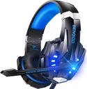 BENGOO G9000 Stereo Gaming Headset for PS4 PC Xbox One PS5 Controller, Noise Cancelling Over Ear Headphones with Mic, LED Light, 7.1 Surround Sound, Soft Memory Earmuffs for Nintendo Xbox Series X|S