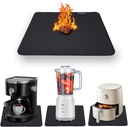 Heat Resistant Appliance Mat, Black, Non-Slip Kitchen Counter Protector, Large Size for Coffee Maker, Blender, Air Fryer (1, 16 * 20)
