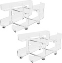 Can Organizer, Soda Storage Basket, Clear Rolling Rack, Adjustable Width, 2-Tier Stackable, Beverage Holder, Ideal for Pantry, Home, Refrigerator, Garage, RV Use