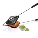 MILTON Pro 조리 Non-Stick 알루미늄 샌드위치 가스 토스터, 14cm, 샌드위치 메이커, 샌드위치 그릴러, Heat-Resistant Bakelite 손잡이, 가스 호환, PFOA 무료, 검정