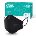 LEMENT KN95 가면, 성인을 위한 50 PCS Breathable 까만 먼지 가면, Teenager