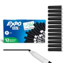 EXPO 건조 Erase Markers, 낮은 냄새 잉크, 블랙, 미세 팁, 12 카운트 - 화이트 보드, 캘린더, 조직, 사무실, 학교, 교실, 교사를위한 필수 공급
