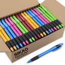 펜 대량, 60 팩 Gripped Slimster Ballpoint 펜 블랙 잉크