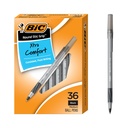 BIC 라운드 Stic 그립 Xtra 컴포트 블랙 볼펜, 36-Count 팩