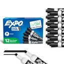 EXPO 드라이 Erase Markers, 낮은 냄새 잉크, 블랙, 치셀 팁, 12 카운트 - 화이트 보드, 캘린더, 조직, 사무실, 학교, 교실, 교사를위한 필수 공급