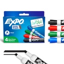 EXPO 드라이 Erase Markers, 낮은 냄새 잉크, 분류 된 색상, 치셀 팁, 4 카운트 - 화이트 보드, 캘린더, 조직, 사무실, 학교, 교실, 교사를위한 필수 용품