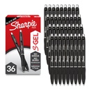 Sharpie S-Gel Pens, 중간 지점 (0.7mm), 블랙 젤 잉크, 36 카운트 - 쓰기, 메모 태킹, 사무실 공급, 냄새 없음, 출혈 없음