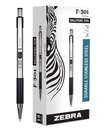 Zebra 펜 강철 F-301 철회 가능한 볼펜, 까만 잉크, 0.7mm, 12 팩