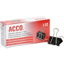 ACCO Binder 클립, 중간, 검정, 상자 당 12, 2개의 상자 (72062)