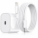20W SuperFast 접합기 충전기 & 케이블 (Apple-MFi는 증명했습니다) 아이폰 14/14Plus/14Pro/14Promax 13/13Pro/13Promax 12/12Pro/12/11/X/Xr 시리즈와 호환이 되는 (백색)