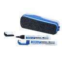 DOMS Fine Magnetic Whiteboard Duster Marker Set | Easy to Wipe | Good Grip을 사용한 리필 가능한 화이트 보드 마커 | 2매 세트 & 1매 세트 | 블루 & 블랙 잉크, 1매