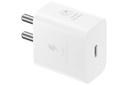Samsung 본래 25W USB 유형 C 여행 접합기 화소, Xiaomi, Motorola, 아이폰, 삼성 갤럭시 탭 S/A 시리즈, 은하 S10/M54/M55/A80/A90/S25/S24, 백색을 위한 케이블 없이