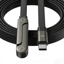 보이지 않는 전화 대를 가진 USB C에 240W USB C, 90° 편평한 코드