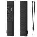 삼성 스마트 TV 원격 2026 모델 BN59-01498A Lanyard (Black)와 호환되는 Oboe 실리콘 TV 원격 커버 [REMOT E 포함]