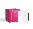 HomeMate® WiFi+BLE 2-Way 2 Gang Touch Switch | 허브 필요 없음 | 드라이 컨택 스위치 | 홈 오토메이션 | Alexa 및 Home(1, White)와 호환