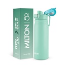 MILTON Reva 750 ISI 인증 스테인레스 스틸 물병 트윈 뚜껑 Sip 또는 Gulp, 750ml | 단일 벽, BPA-Free, 누설 | 튼튼한 손잡이 | 가정, 사무실, 체육관 및 여행, 아쿠아 그린에 이상