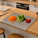 Nestasia Stainless Steel Counter Top Chopping Board (41.5cm x 29cm) | 과일과 야채를 조이는 측정 표시를 가진 Anti-Slip Rustproof Reversible Cutting Board