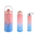 CELLO 3개 조각 물병의 모든 일 세트 매일 사용, 분홍색 (310ml, 790ml, 2085ml) | BPA는 학교, 운동, 체육관 & 사무실을 위한 다른 크기 물병을 나르게 쉬운 방수 라이트급 선수를 해방합니다