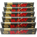 RAW 클래식 블랙 킹 사이즈 슬림 천연 Unrefined Ultra Thin 110mm 롤링 용지 (6 팩)