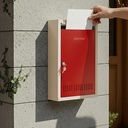 Plantex Letter Box for Home/GI Steel Mail Box/Suggestion Box for Office/Complaint Box for Hote/Post Box for Home Gate & Secure Lock - (Red & Ivory) - 대형 벽 마운트
