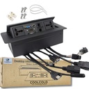 COOLCOLD 10 모듈, 유압 8 케이블 Cubby 금속, 회의 테이블 연결 솔루션, 플립 탑 숨겨진 데스크 모듈 HDMI, VGA, 오디오, LAN, 전원 및 USB 포트 (블랙) -1 Yr 보증 상자를 팝업